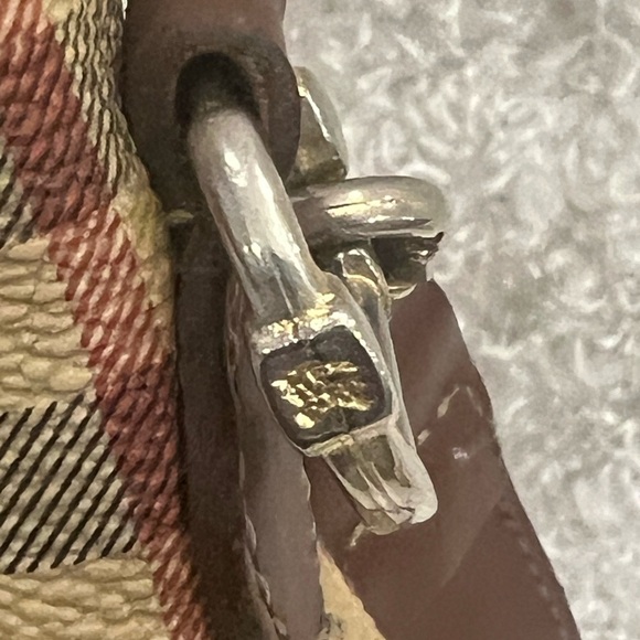 Burberry Beige/Brown Haymarket Check Canvas and Leather Drawstring Bucket Bag - Picture 5 of 15